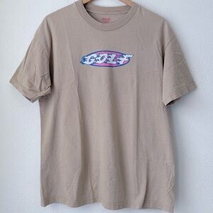 GOLF Wang Pink Flame Logo Graphic Tee - Tan/Beige Size Large
